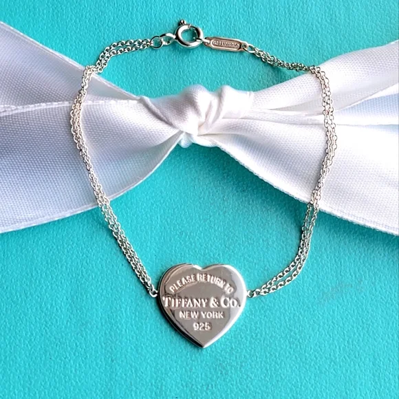 Pendant Tiffany Double Chain Heart Bracelet Tiffany Red Double